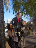 Child, grandmother, and puppy