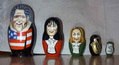 Clinton and 'friends' nesting dolls in Moscow