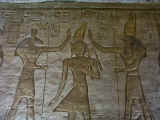 Carved relief showing Ramses II being blessed by the gods