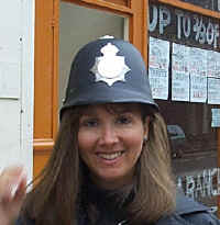 Laura models a Bobbie hat in London