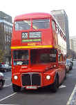 One of London's famous red double deckers