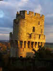 One of Warwick Castle's two majestic towers