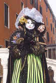 Carnevale reveler in full garb