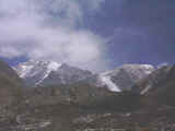 Surrounded by snow-capped peaks (and clouds)