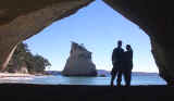 Just the two of us gazing out over Cathedral Cove