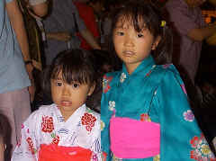All dressed up in our 'yukatas' (summer kimonos) for a big night out
